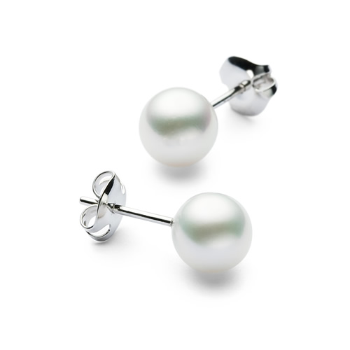 earrings田崎　TASAKI K14WG 8.3mm 花珠級　あこや真珠　イヤリング